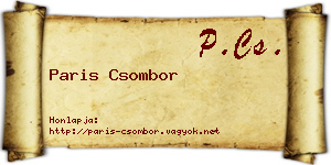Paris Csombor névjegykártya